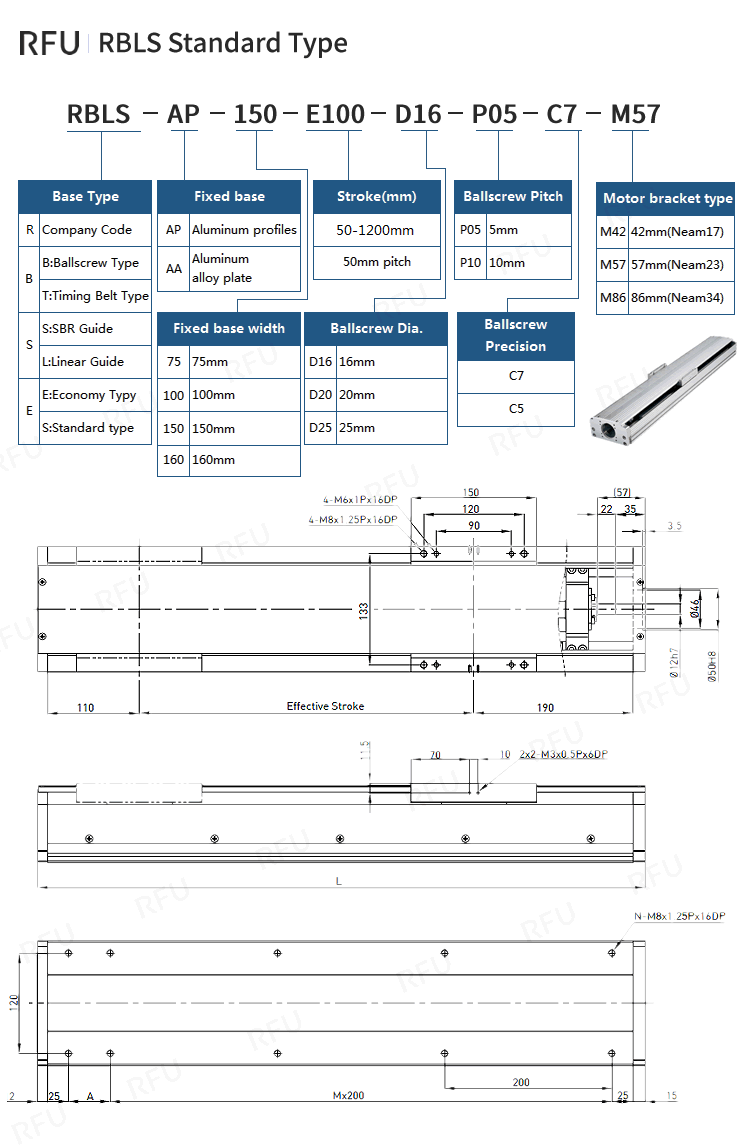 RBLS Standard Robot [KA150] – Standard Single-Axis Robot Specifications