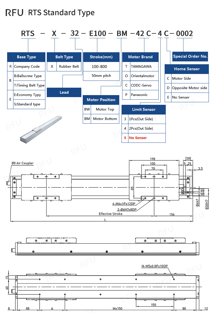 RTS Standard Robot(KS) – Cleanroom Standard Single-Axis Robot Specifications